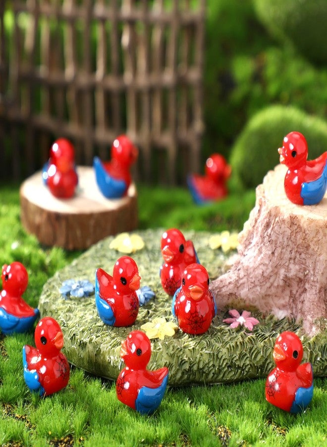 RoundFunny 60 Pcs Mini Resin Spiderweb Ducks Tiny Duck Miniature with Spiderweb Small Resin Animals Figures Landscape Decor for Home Office Car Decor Festive Gift - Image 2